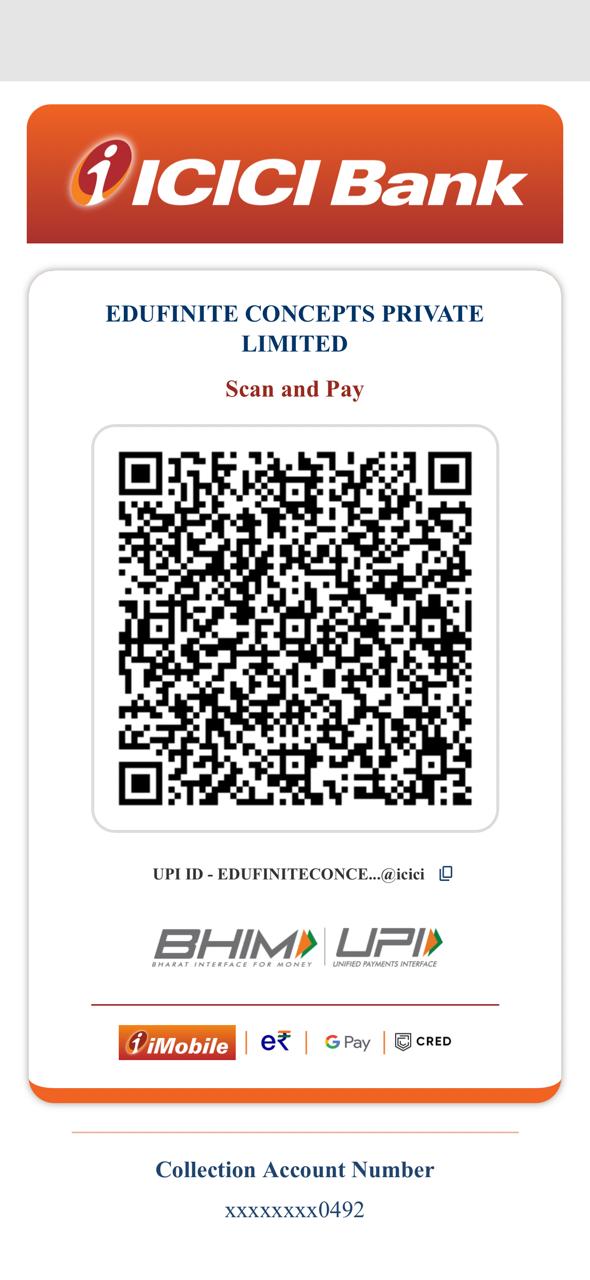 Edufinite scan and pay UPI QR code